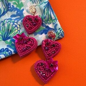 Lilly Pulitzer Pink Heart Earrings